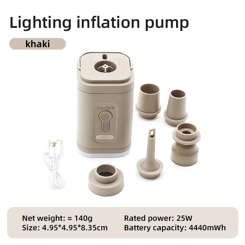 Portable Electric Air Pump USB Charging Inflator Deflator for Camping