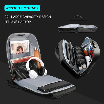 Men's and Women's Anti-Theft Backpack with No-Key TSA Lock