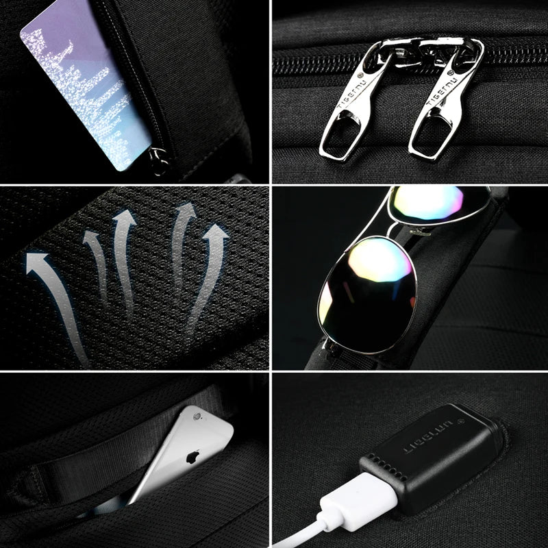 Men's and Women's Anti-Theft Backpack with No-Key TSA Lock