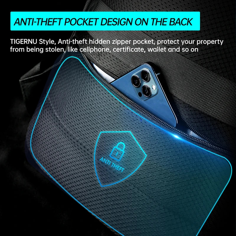 Men's and Women's Anti-Theft Backpack with No-Key TSA Lock