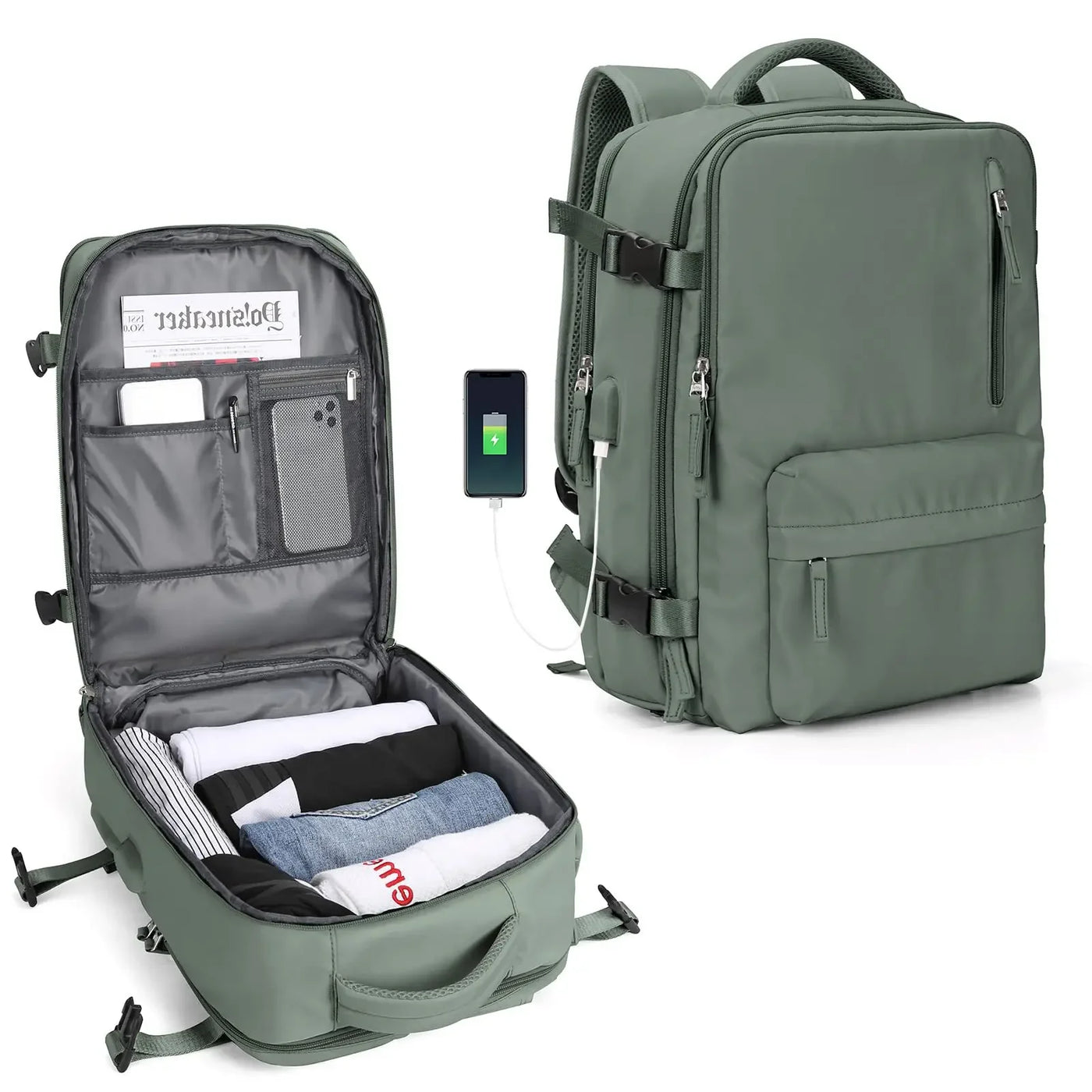 Women's Multifunctional Travel Backpack for Airplane and Luggage