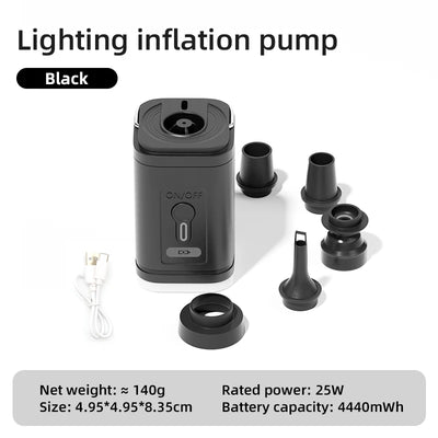 Portable Electric Air Pump USB Charging Inflator Deflator for Camping