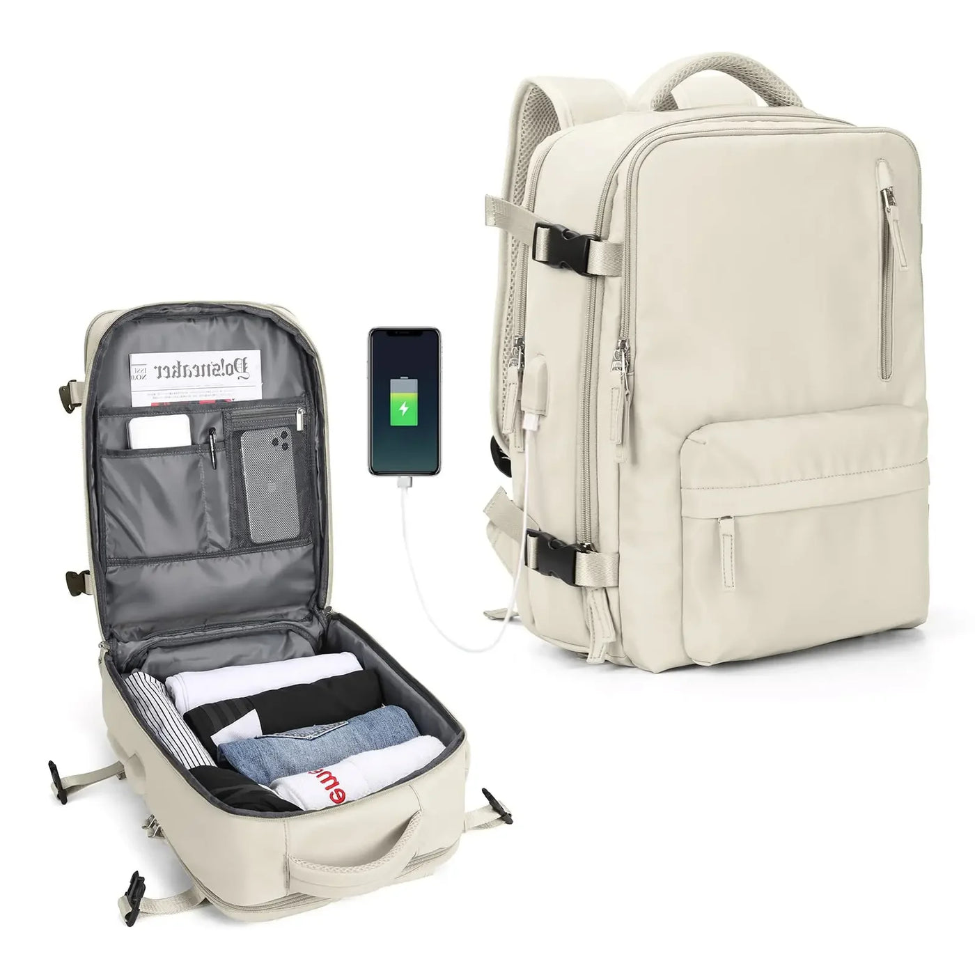 Women's Multifunctional Travel Backpack for Airplane and Luggage