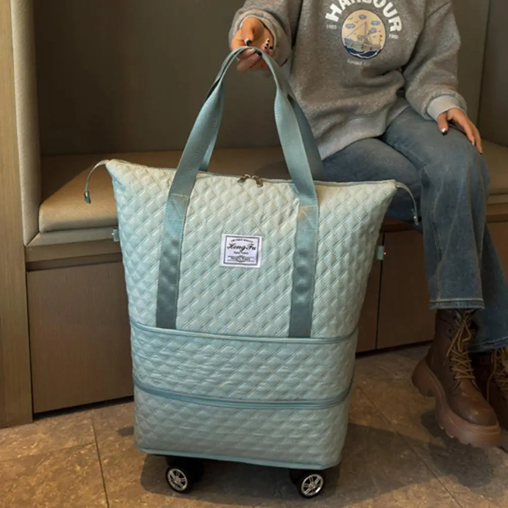 Expandable Foldable Duffel Bag Large Capacity Waterproof with Wheels
