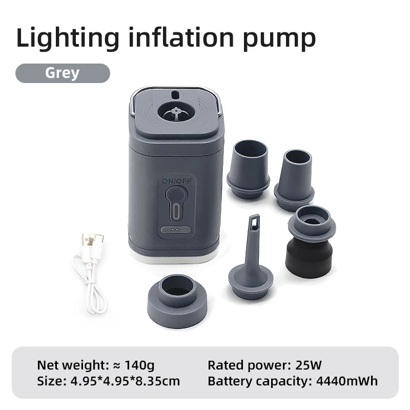 Portable Electric Air Pump USB Charging Inflator Deflator for Camping