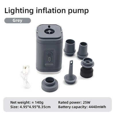 Portable Electric Air Pump USB Charging Inflator Deflator for Camping