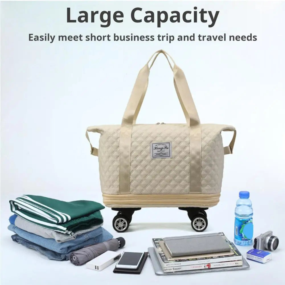 Expandable Foldable Duffel Bag Large Capacity Waterproof with Wheels