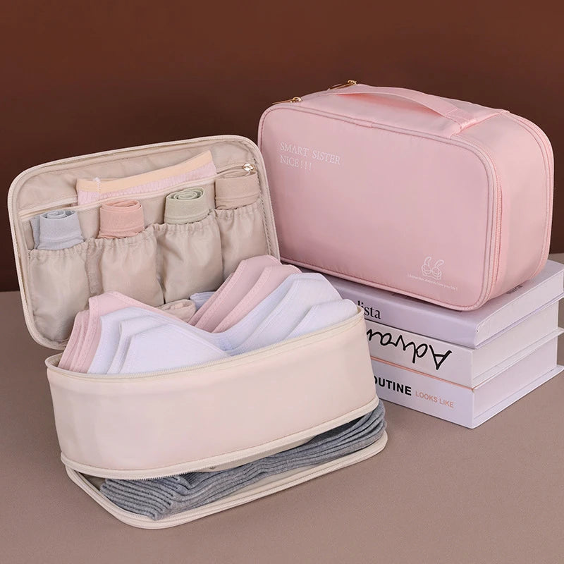 Double Layer Travel Storage Bag for Underwear Socks and Pantyhose
