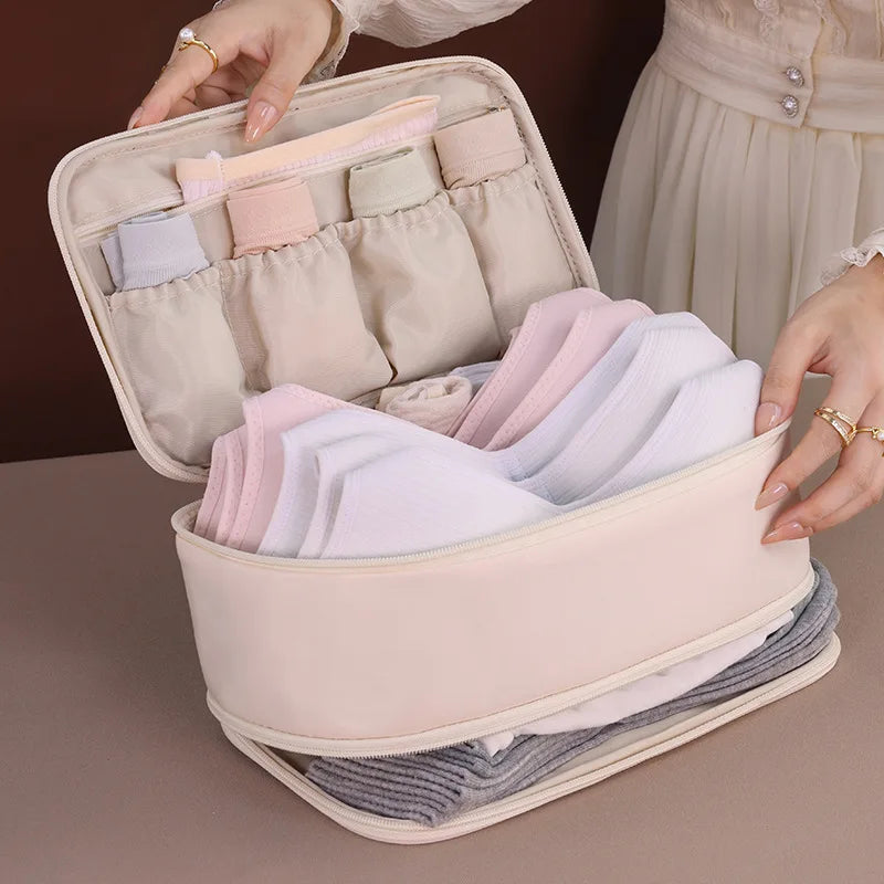Double Layer Travel Storage Bag for Underwear Socks and Pantyhose