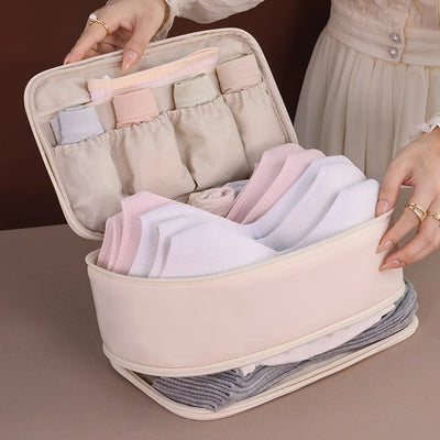 Double Layer Travel Storage Bag for Underwear Socks and Pantyhose