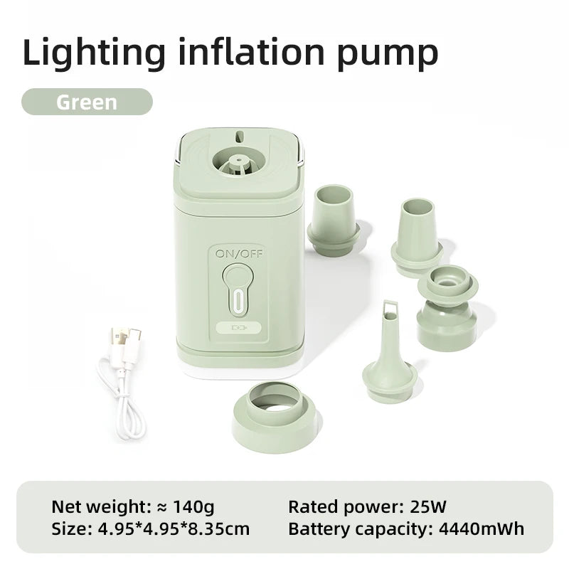 Portable Electric Air Pump USB Charging Inflator Deflator for Camping