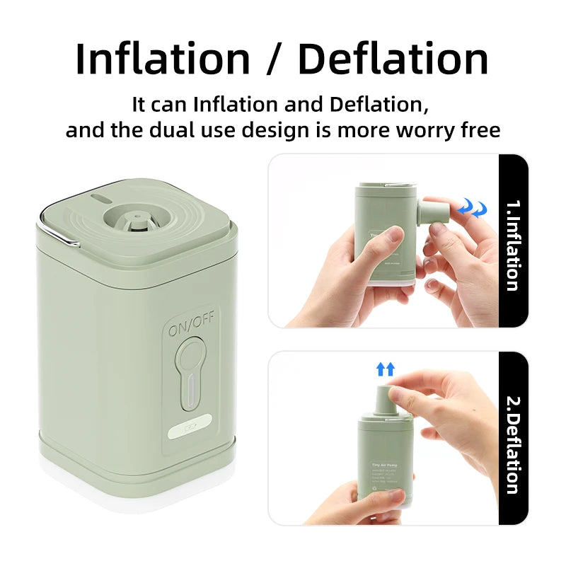 Portable Electric Air Pump USB Charging Inflator Deflator for Camping