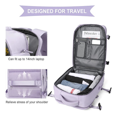 Women's Multifunctional Travel Backpack for Airplane and Luggage