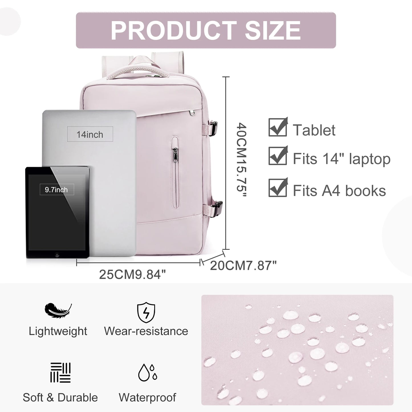 Lightweight Carry-On Backpack for Business and Leisure Travel