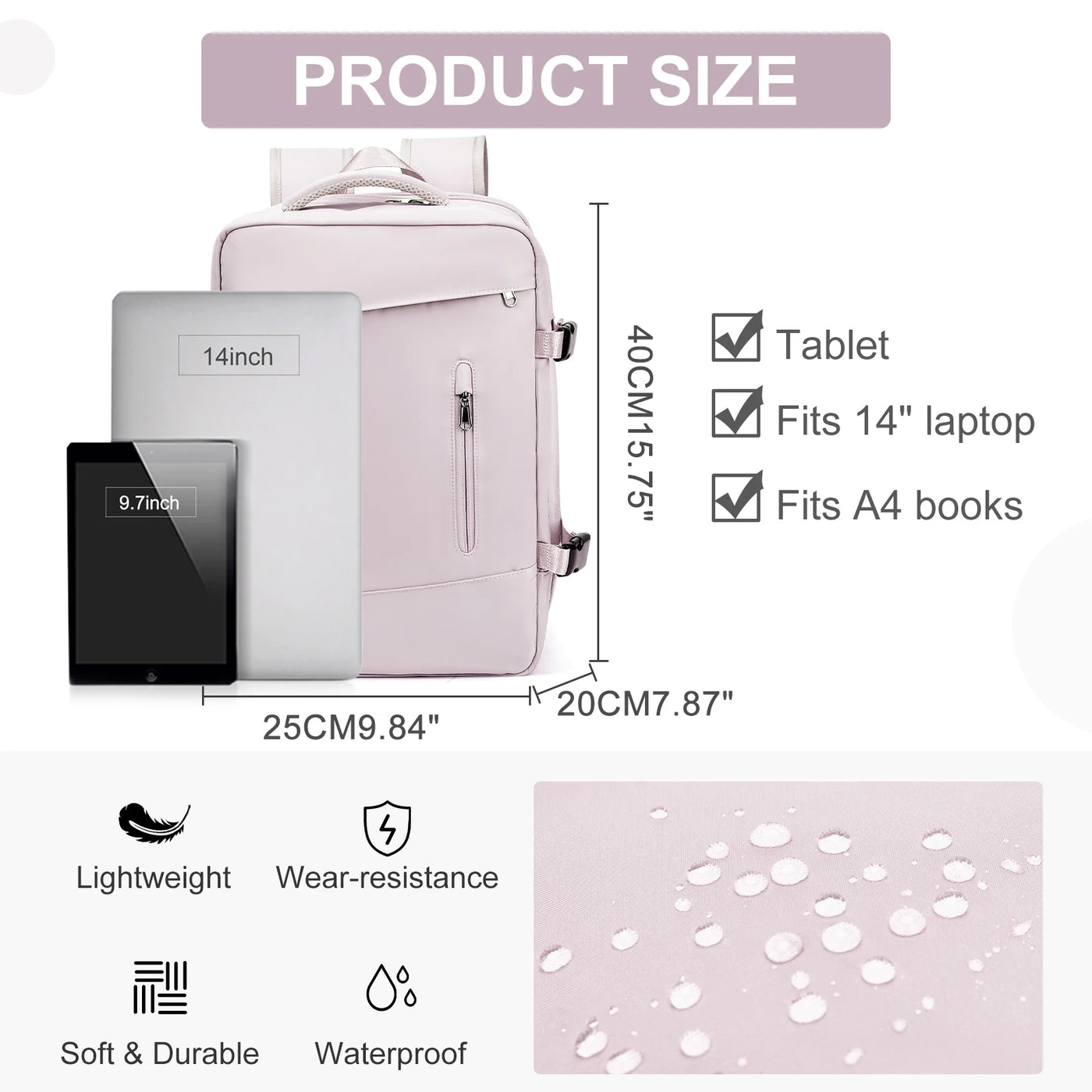 Lightweight Carry-On Backpack for Business and Leisure Travel