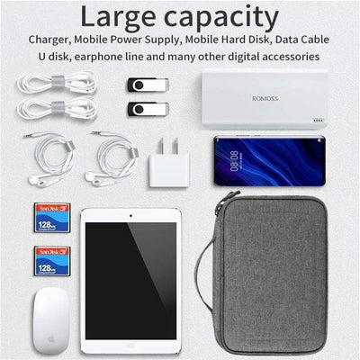 Waterproof Double-Layer Travel Organizer for Electronics and Cables