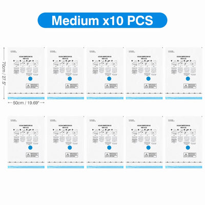 Vacuum Storage Bags 8-18Pc Space Saver with Rechargeable Air Pump