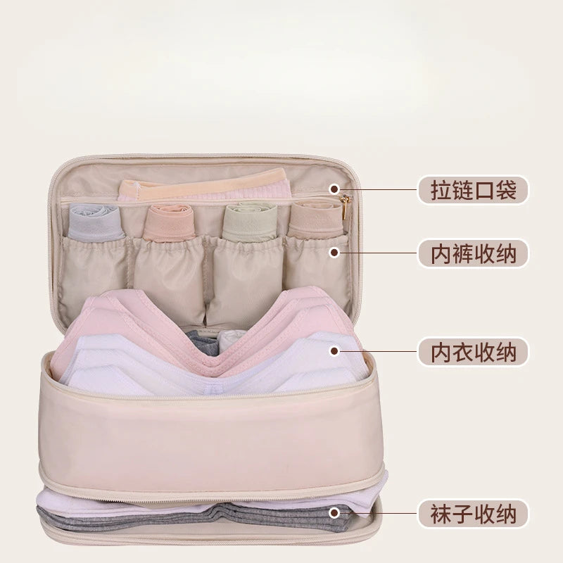 Double Layer Travel Storage Bag for Underwear Socks and Pantyhose