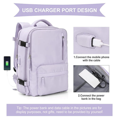 Women's Multifunctional Travel Backpack for Airplane and Luggage
