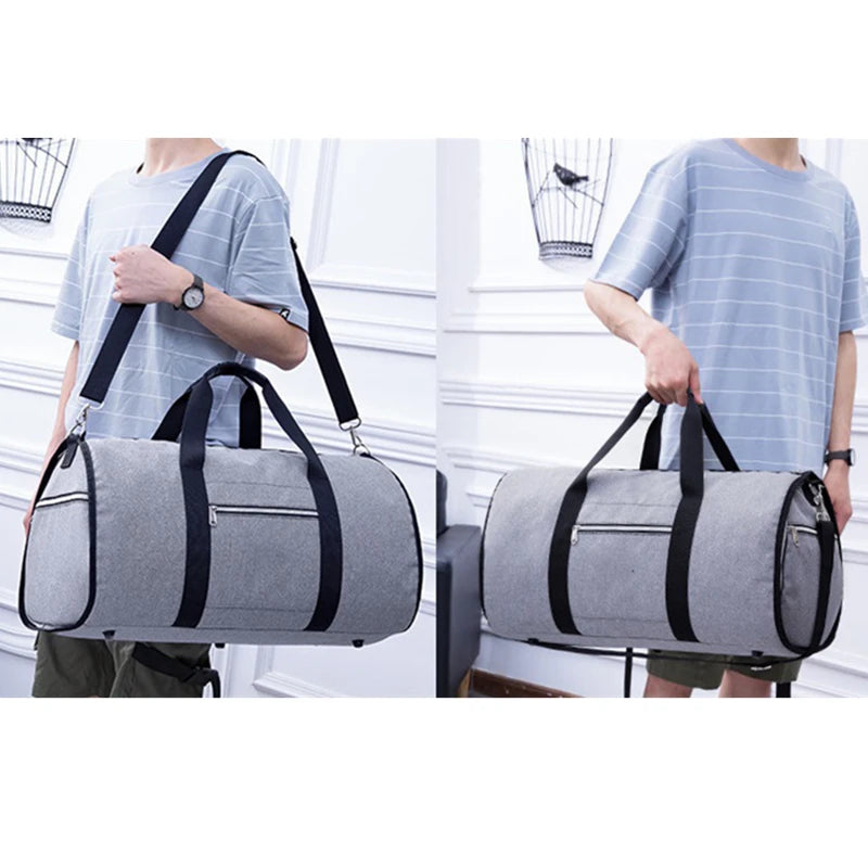 Men's Garment Bag Travel Duffel with Shoulder Strap and Luggage Storage