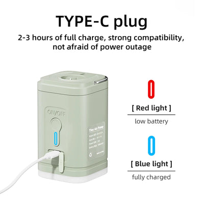 Portable Electric Air Pump USB Charging Inflator Deflator for Camping
