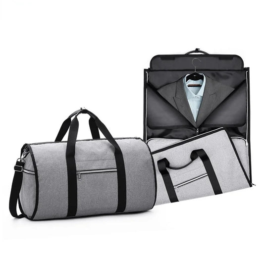 Men's Garment Bag Travel Duffel with Shoulder Strap and Luggage Storage
