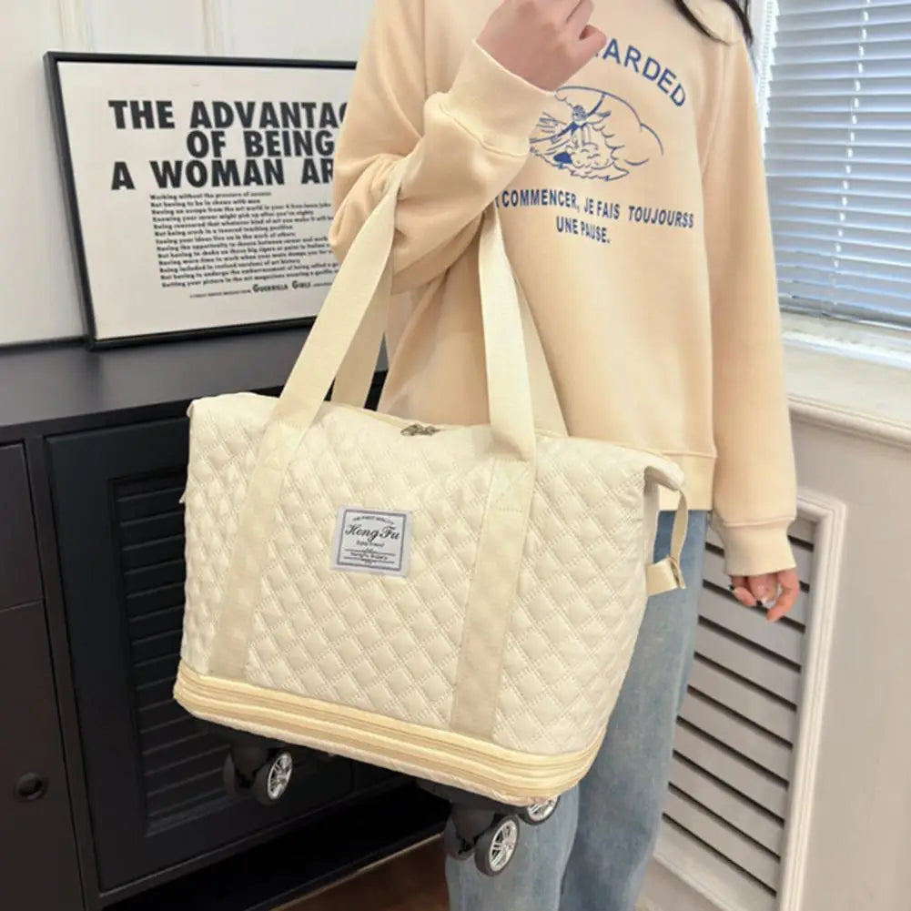 Expandable Foldable Duffel Bag Large Capacity Waterproof with Wheels