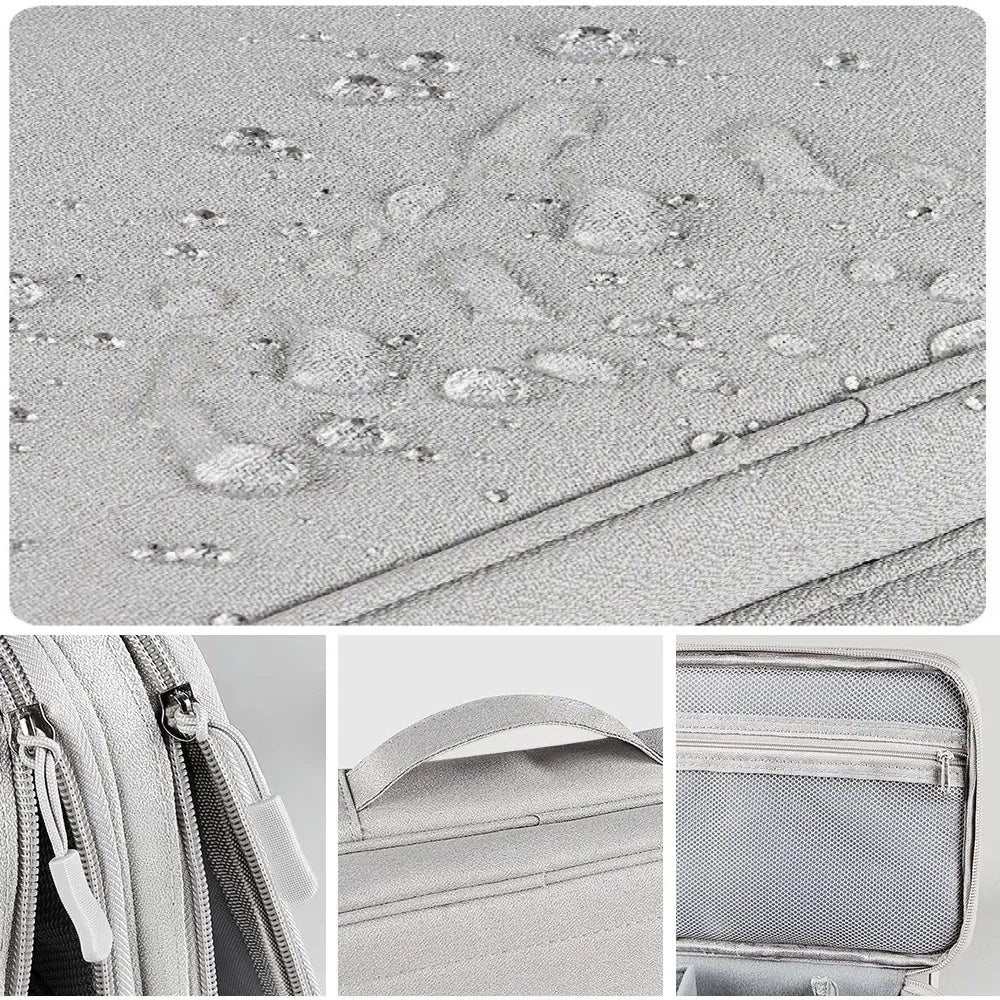 Waterproof Double-Layer Travel Organizer for Electronics and Cables