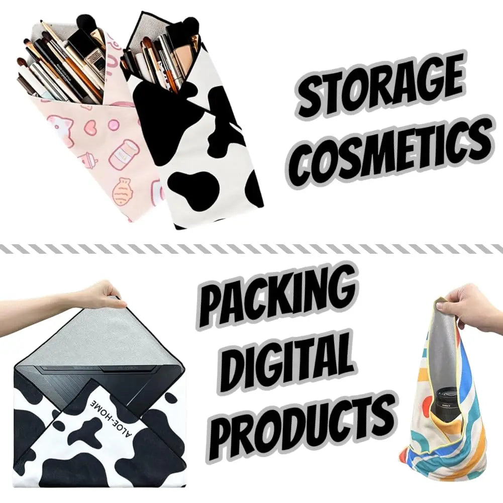 Magic Self-Adhesive Lay Flat Makeup Bag Portable Travel Organizer